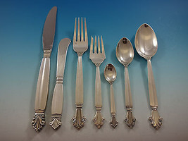 Acanthus by Georg Jensen Sterling Silver Flatware Set 12 Service 93 Pcs Dinner - £8,906.10 GBP