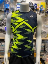 Asics Half Zip Sleeveless Top Men&#39;s Sports Tank [105/XL] AsiaFit NWT 2091A691410 - $79.11