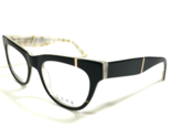 L.A.M.B Eyeglasses Frames LA067 BLK Black Ivory Horn Cat Eye Full RIm 51... - $111.98