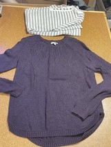 Woman&#39;s Sonoma Pullover Sweater S Purple Cable Knit - £4.66 GBP