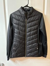 Barbour Hargate Sweat Women&#39;s Sweatshirt Quilted Jacket Black Size US 6 - $49.49