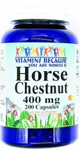 200 Capsules 400mg Horse Chestnut Aesculus Seed Herbal Supplement - £13.29 GBP