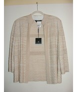 Ming Wang Beige Gold White Embroidered Large Jacket NWT Retail $243 - €33,76 EUR