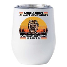 Funny Angel Yorkie Dogs Have Paws Wine Tumbler 12oz Cup Gift For Dog Mom... - £18.00 GBP