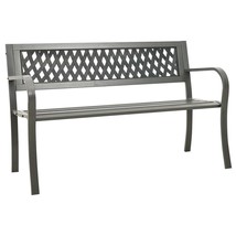 Garden Bench Grey Powder-coated steel, Plastic Standard Durable - $156.99