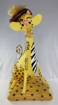 Enesco Fanciful Felines Safari Cat Zebra Giraffe Cheetah Tiger Large Figure - $30.93