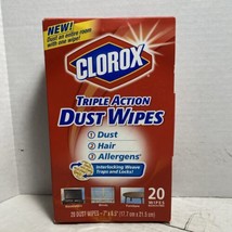 Clorox Triple Action Dust Wipes - White Unopened 20 Ct Discontinued - £20.15 GBP