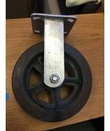 8&quot; x 2&quot; Rigid Plate Caster Rubber Tire On Cast Iron Wheel - $10.89