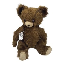Vintage Brown Rust Mohair Articulated Teddy Bear 13&quot; Felt Pads Unmarked - $74.80