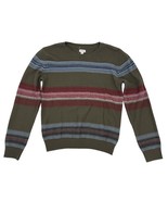 Gymboree Boy&#39;s Crew-Neck Striped Sweater Cotton Blend Green XL - $276.80 MXN