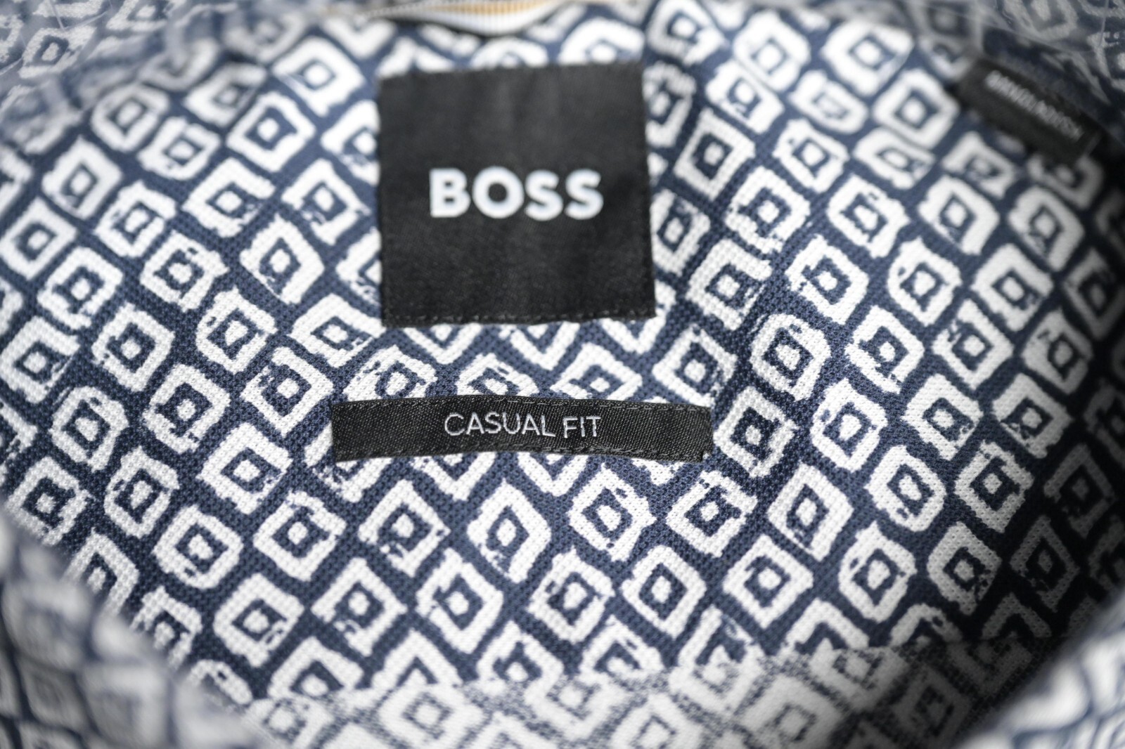 HUGO BOSS Hombre C-Hal Kent Ajuste Casual Cuadros Marino Algodón Camisa 40 15.7 Item image 4
