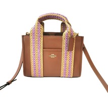 Coach CBG91 Straw Webbing Smith Tote 24 Crossbody Handbag Redwood Multi - $148.89