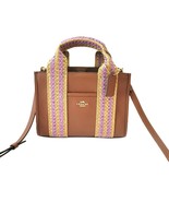 Coach CBG91 Straw Webbing Smith Tote 24 Crossbody Handbag Redwood Multi - $2,752.68 MXN