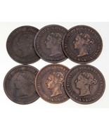 Canada Lot of 6 Large Cents (1876-H to 1901) Fine+ to XF+ Condition - €59,74 EUR
