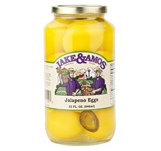 Jake &amp; Amos Jalapeno Eggs 34 Oz. (2 Jars) - £28.44 GBP