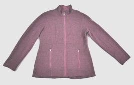 Spyder Jacket Endure Core Full Zip Mid-weight Sweater Purple Ribbed Womens Large - £33.96 GBP