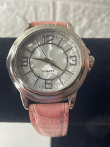 Mother of Pearl Dial Pink Band Quartz Watch 8.75&quot; Long NEEDS NEW BATTERY - £6.99 GBP