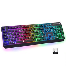 KLIM Chroma Wireless Gaming Keyboard RGB New 2022 Version - Long-Lasting Recharg - £43.31 GBP