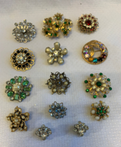 Vtg Coro Brooch Lot Rhinestone Prong Set High Fashion Costume Jewelry Pins - £95.76 GBP