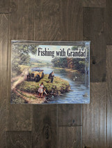 16&quot; Fishing With Gran dad grandpa papa  retro USA STEEL plate display ad... - £35.30 GBP