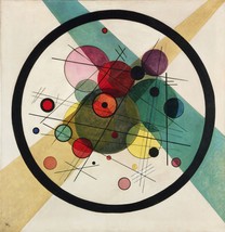 Kandinsky Circles in a circle Wall Art, Kandinsky Reproduction, Stretched - £46.83 GBP