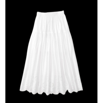 NWT Womens Size Medium Abercrombie &amp; Fitch White Eyelet Midi Skirt with ... - $39.19