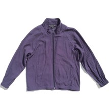 Monterey Bay Clothing Co full zip bomber jacket M full zip mock neck navy purple - $19.99