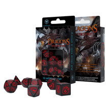Q Workshop Dragon RPG Dice Set 7pcs (Black &amp; Red) - $35.03