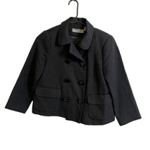 Liz Claiborne Women’s Black Blazer Jacket Sz Small Double Breasted Buttons Lined - £10.52 GBP