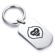Stainless Steel Mythical Yeti Head Dog Tag Keychain - £7.82 GBP