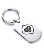 Stainless Steel Mythical Yeti Head Dog Tag Keychain - £8.01 GBP