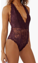 Free People Bodysuit Womens XS Everyday Lace Plum Jam Sheer  NWT 2373-2376 - £33.65 GBP