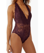 Free People Bodysuit Womens XS Everyday Lace Plum Jam Sheer  NWT 2373-2376 - £33.66 GBP