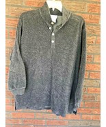 Collared Henley Sweater Small Soft Surroundings Gray 4 Button Long Sleev... - $6.65