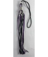 NEW Black Purple &amp; White Class of 2017 Silver Charm Graduation Tassel 9&quot;... - $6.92