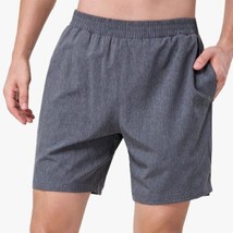 New Hebelala Mens Gray Running Shorts with Pockets, Quick Dry &amp; Breathable - £11.35 GBP