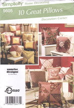 Simplicity Pattern #5605 10 Variations of Decorative Pillows, Home Decor New UC - £4.35 GBP