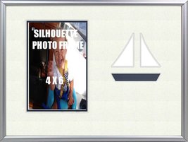 Childrens Nautical Navy Sailboat Beach 8x10 Infant Photo Frame Holds 4x6 Photo - $17.50