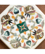 18" Octogonal  White Marble Coffee Table Top Inlay Mosaic Marquetry Gift... - $900.00