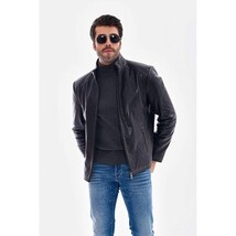 Vinci The Varden Navy Blue Leather Men Jacket image 8