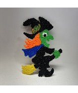 Vintage 19&quot; TALL MELTED PLASTIC POPCORN HALLOWEEN WITCH HANGING WALL DEC... - £31.69 GBP