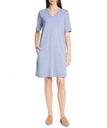 EILEEN FISHER STRETCH COTTON V NECK DRESS NWT SIZE M - £50.96 GBP