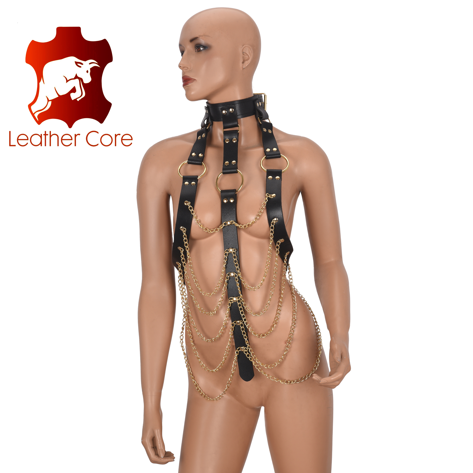 Primary image for Premium Handmade Genuine Leather Body Harness Gothic Black Cat Harajuku Fetish