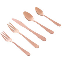 Gibson Home Stravidia 20 Piece Flatware Set in Rose Gold Stainless Steel - $103.34 CAD
