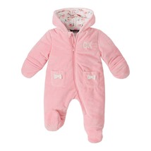 Calvin Klein 6/9 months Baby Girl One Piece Pink Soft Plush Snow Suit NWT - £23.80 GBP