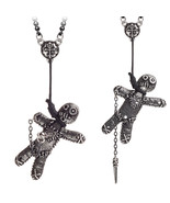 Alchemy Gothic Voodoo Doll Pendant Necklace Stick Pin Chain Witch Grimoi... - £30.63 GBP