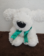 Shaggy Puppy Dog Plush Stuffed Animal White Fur Black Nose Floppy Body - £19.59 GBP