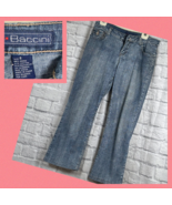 Vintage BACCINI Donna Jeans Taglia 8 Conica Gamba 90s Y2K Decorativo Bot... - $16.61