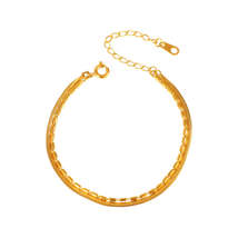 18K Gold-Plated Snake Chain Layered Bracelet - $13.99
