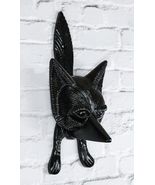 Black Powder Cast Iron Rustic Whimsical Animal Chibi Fox Door Knocker Pl... - $39.02 CAD